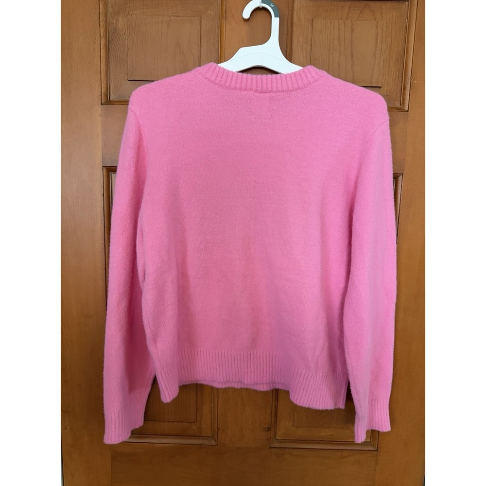 Women's Wicked Pink & Green Long Sleeve Crewneck Sweater Size Small NWT - Picture 6 of 6